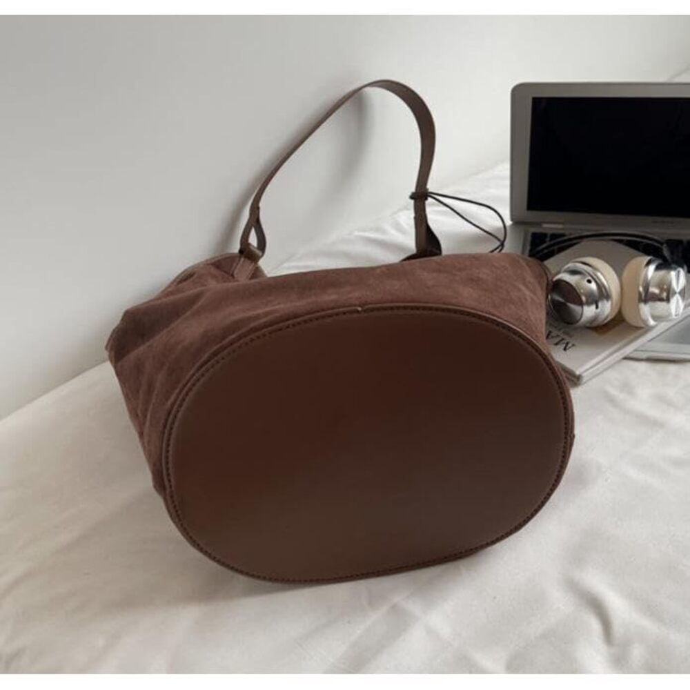 9128 Slouchy Suede Hobo Tote Bag Trendy Suede Purse Large Capacity Shoulder - Picture 6 of 7